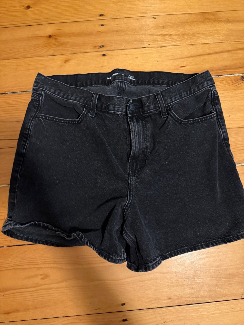 Old Navy Black High-Rise Denim Shorts